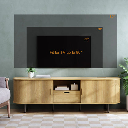 Mid-Century Walnut Power Media Console