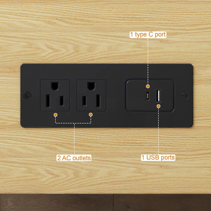 Mid-Century Walnut Power Media Console