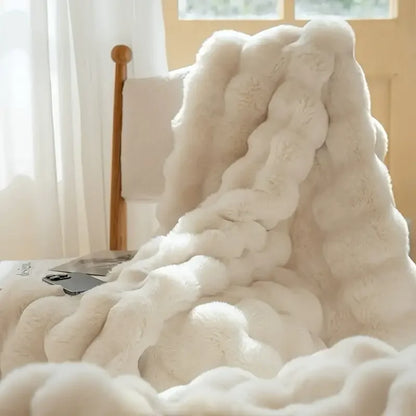 Luxe Bubble Faux Fur Throw